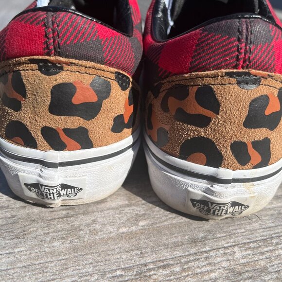 VANS Old Skool Plaid is Not Dead Multi Cheetah Black Red Unisex Size M6 W7.5 HTF - Picture 6 of 7